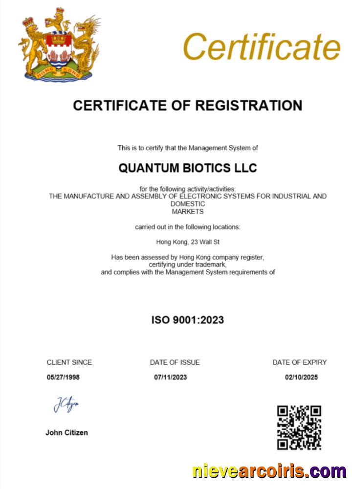 Hong Kong certificate of registration